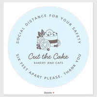 Cake Logo Bakery Business Social Distancing Floor Sticker