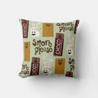 Smore Please Smore Ingredients Pattern Throw Pillow