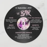 Customizable Disco Wedding Bar Menu