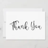 Black Modern Handwritten Calligraphy Thank You Card