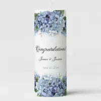 Forget-Me-Not Flowers Watercolor Elegant  Pillar Candle