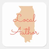 Custom Colors Illinois Local Author Square Sticker