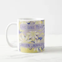 Personalized Live Love Teach Watercolor Lemon Coffee Mug