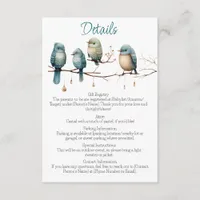 Whimsical Birds on Branches  Pastel Baby Shower Enclosure Card