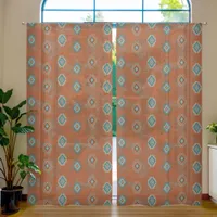 Southwest Canyons Geometric Pattern 50x108 Inch Sheer Curtains