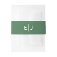 Solid Green Wedding Invitation Belly Band