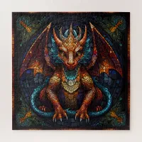 Multi Colored rainbow Dragon  Jigsaw Puzzle