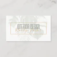 Tropical Leaves Modern Interior Design  Business Card