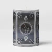 Dark Zodiac Alchemy: Virgo Black & Silver Pillar Candle