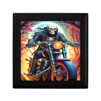 Skeleton Riding through the fire cave Gift Box