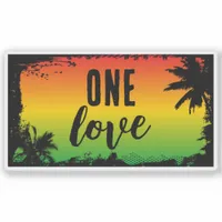 One Love Jamaican Rasta Tropical Peace Sticker