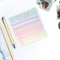 Rainbow Watercolor Brush Strokes To Do List Notepad