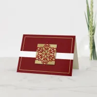 red gold Corporate holiday Cards