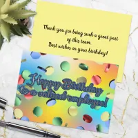 Happy Birthday To A Valued Employee Card