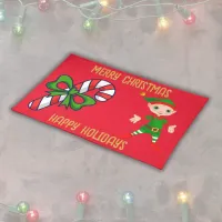 Monogrammed Merry Christmas on Red |  Cloth Placemat