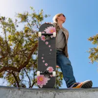 Elegant Floral Floating Pink Lotus Flowers Skateboard