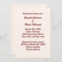 Personalized Bride & Groom Rehearsal Dinner Invite