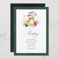 Enchanted Forest Rustic Christmas Holiday Wedding Invitation