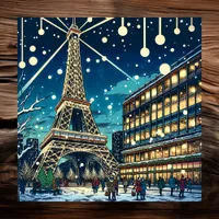 Eiffel Tower in Paris, France at Christmas time Poster