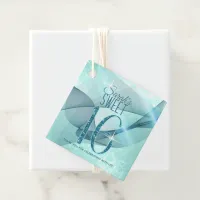 Sparkling Swirls Sweet Sixteen Teal ID652 Favor Tags