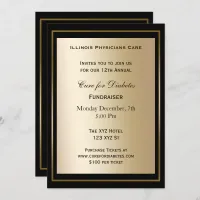 classy Black Gold Corporate party Invitation