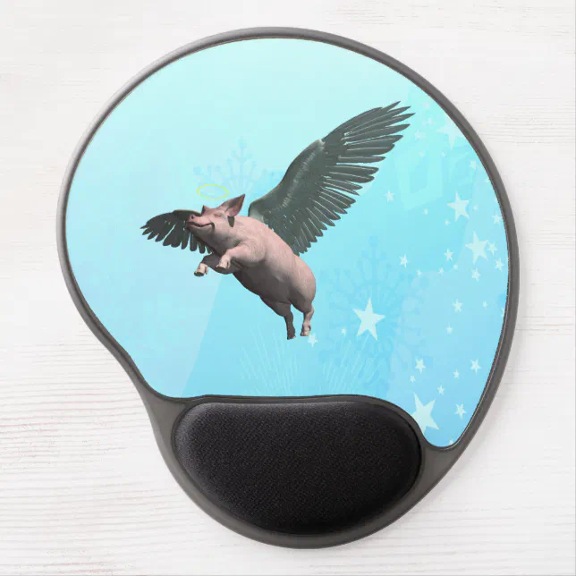 Cute Angel Pig Flying in the Sky Gel Mouse Pad
