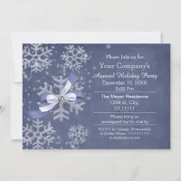 blue snow Festive Corporate holiday party Invite