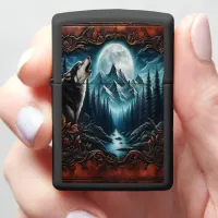 Wolf's Moonlit Howl Zippo Lighter