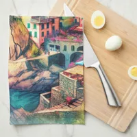 Coastal Charm Italy Cinque Terre Watercolor |