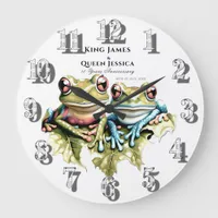 10 Year Wedding Anniversary Garden Casual Party Large Clock