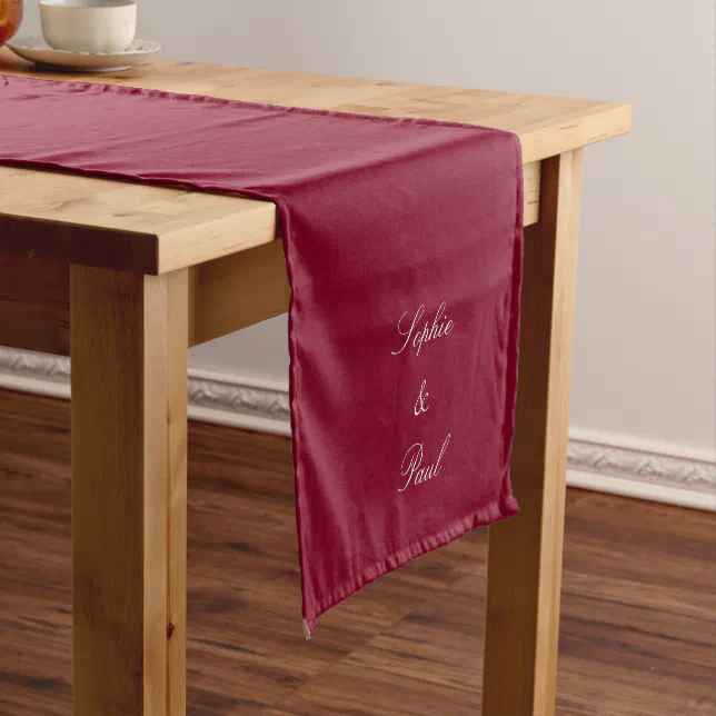 Elegant Burgundy Wedding Table Runner