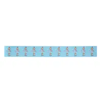 Ethnic Pretty Little Ice Skater and Snowflakes Satin Ribbon