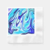 Melted Blue | Marble Fluid Art Napkins