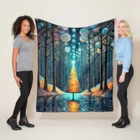 Iridescent Holiday Dream 🎄 Glowing Christmas Tree Fleece Blanket