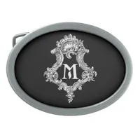 M Monogram Initial Oval Belt Buckle