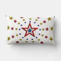 Pattern of Patriotic Stars Lumbar Pillow