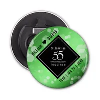 Elegant 55th Emerald Wedding Anniversary Bottle Opener