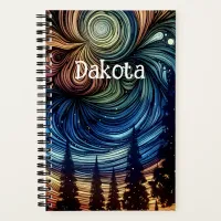 Mystical Ethereal Art with Trees and Night Sky Notebook