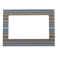 Southwest Style Blue and Brown Geometric Pattern Magnetic Frame