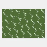 Fun Personalized Red Green Blue Holiday Wrapping Paper Sheets