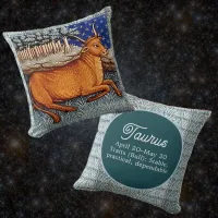Taurus the Bull Zodiac Sign Birthday Party Throw Pillow
