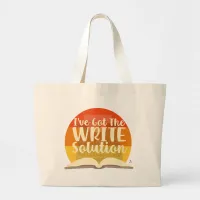 Got The Write Solution Funny Author Logo Large Tote Bag