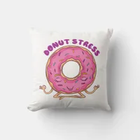 Donut Stress  Throw Pillow