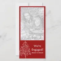 Red Christmas Tree Winter Engagement Announcement