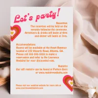 Retro 70's Bright Orange & Pink Wedding  Enclosure Card