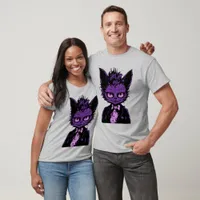 Purple Halloween Cat T-Shirt