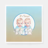 Twin Boy's Baby Shower Watercolor Animals Napkins