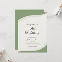 Sage Green Abstract Wedding Invitation