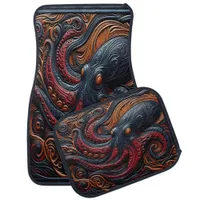 Intricate Octopus: Art in Motion Car Floor Mat