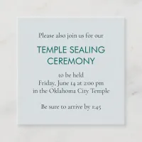 Brown & Teal Retro Shapes Temple Sealing Invite